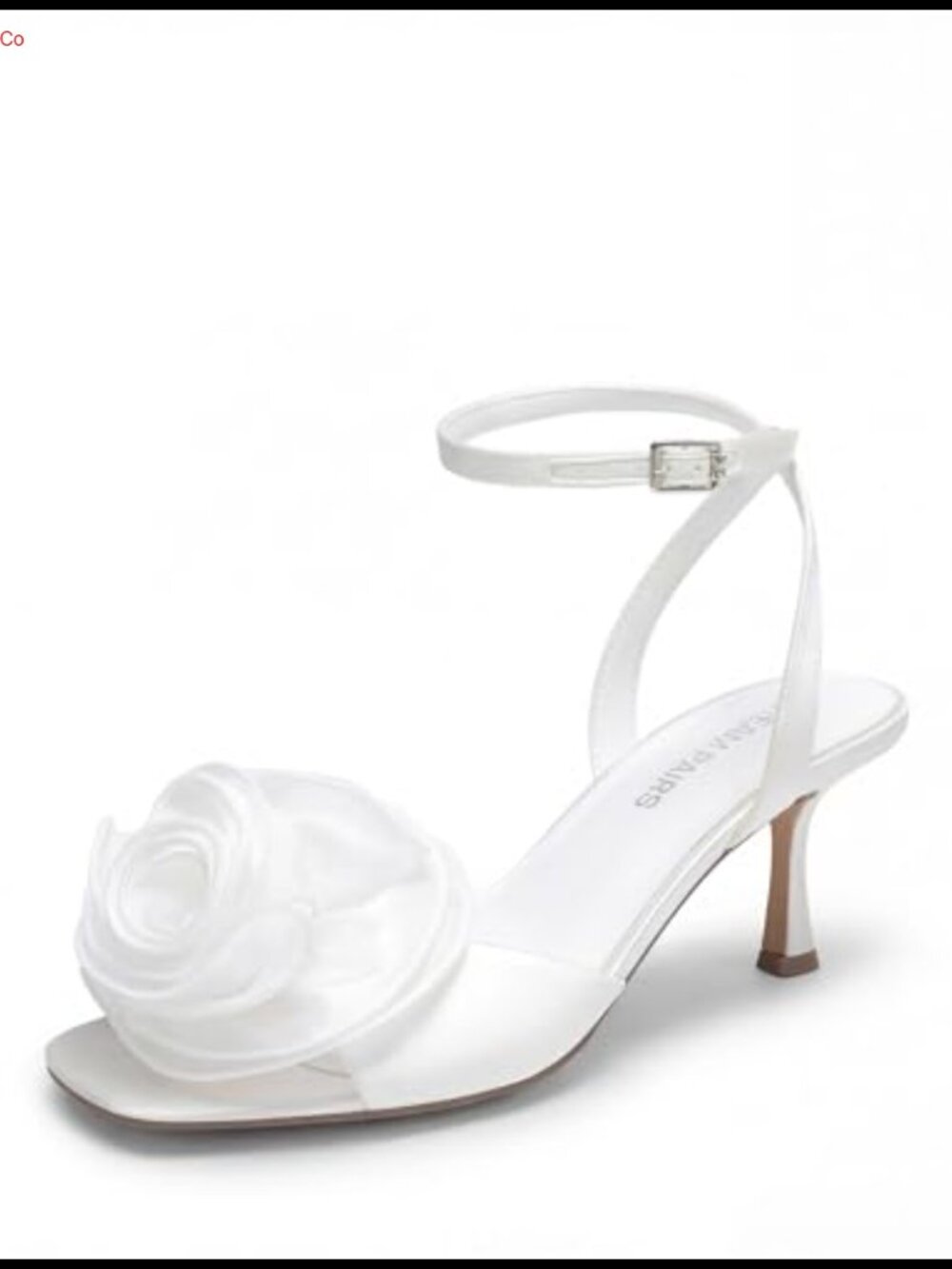 Women's Kitten Heel Sandals Satin Square Toe Ankle Strap Wedding Heels